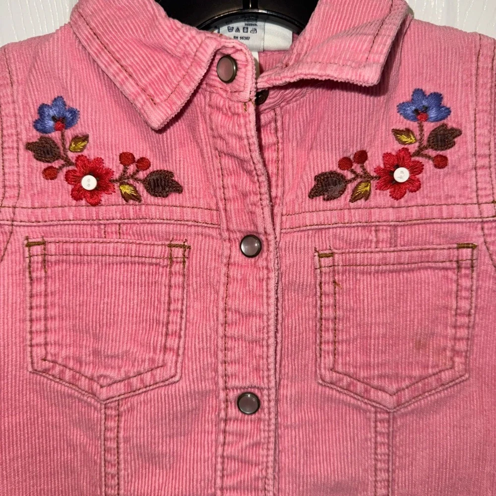 OshKosh B'gosh Pink Embroidered Corduroy Girls Dress. Size 4T